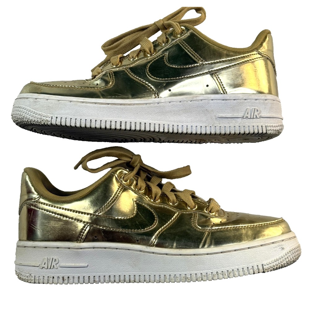 Nike Air Force 1 SP Liquid Metal Chrome Rose Gold Women's 6.5